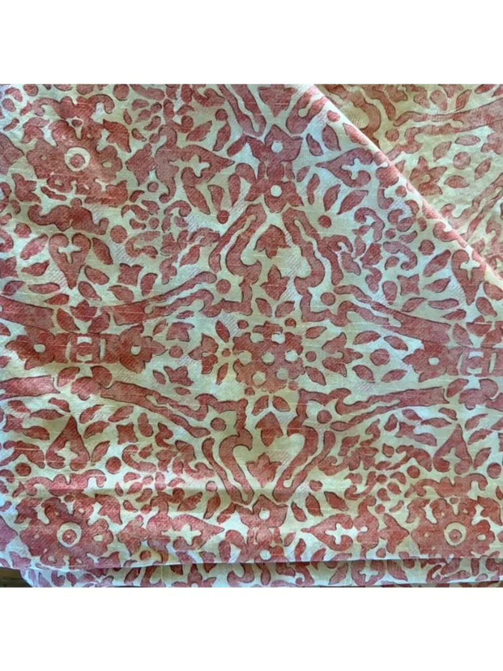 Ralph Lauren San Luca King Flat Sheet & 2 King Pillowcases Red Floral Italy